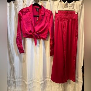 Hot pink two piece set.